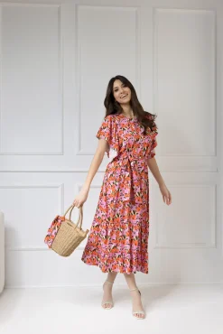 WUALAA Women - Sukienka damska midi SANVI Floral Delight
