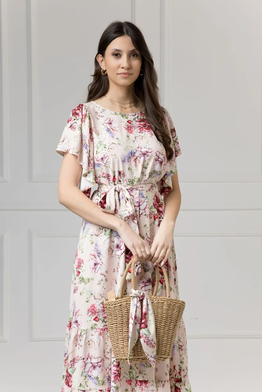 WUALAA Women - Sukienka damska midi SANVI Romantic Flowers