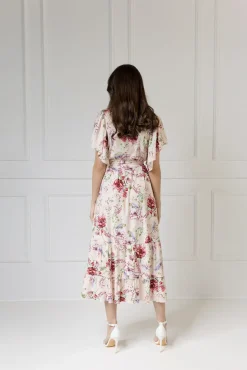 WUALAA Women - Sukienka damska midi SANVI Romantic Flowers