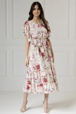 WUALAA Women - Sukienka damska midi SANVI Romantic Flowers