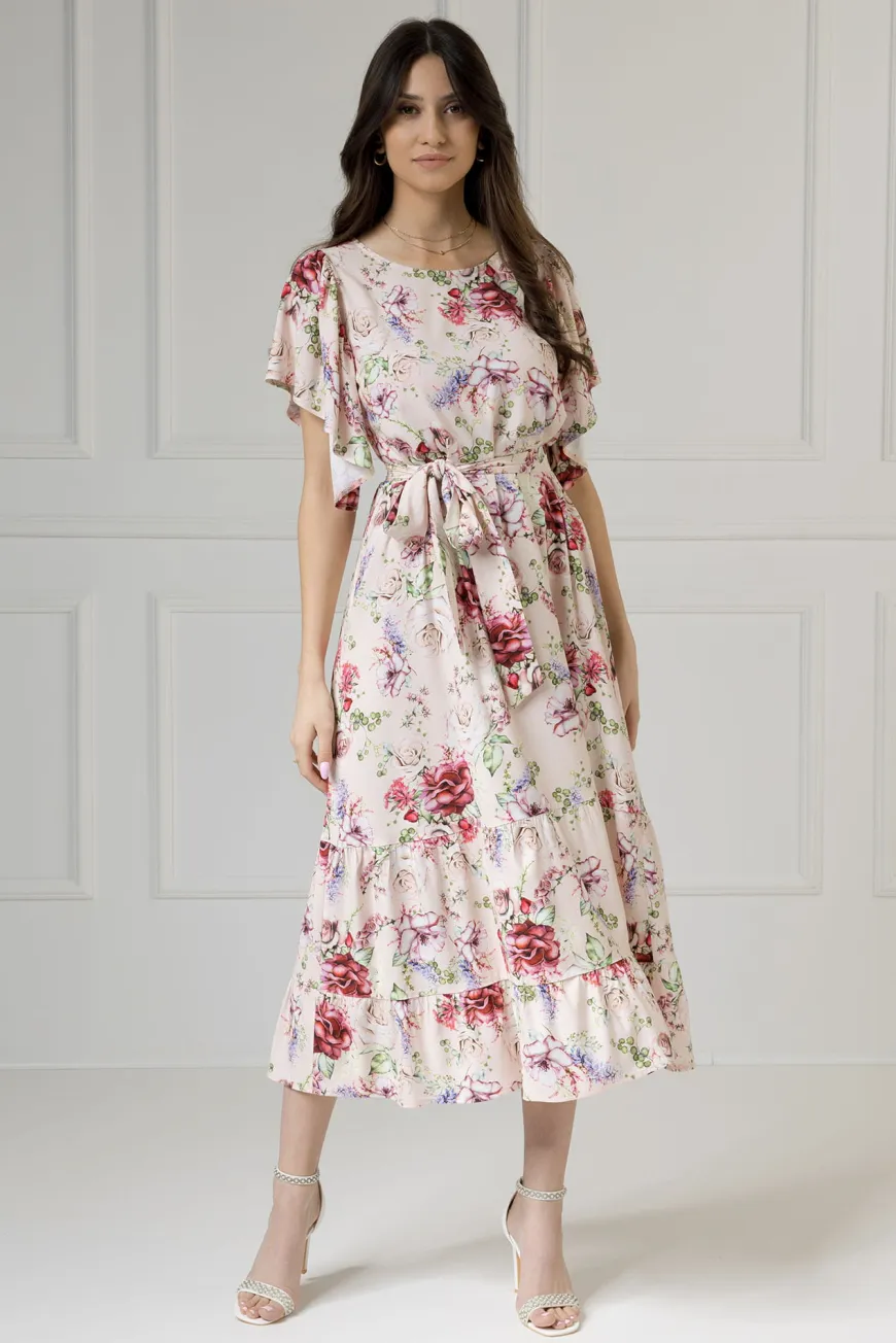 WUALAA Women - Sukienka damska midi SANVI Romantic Flowers