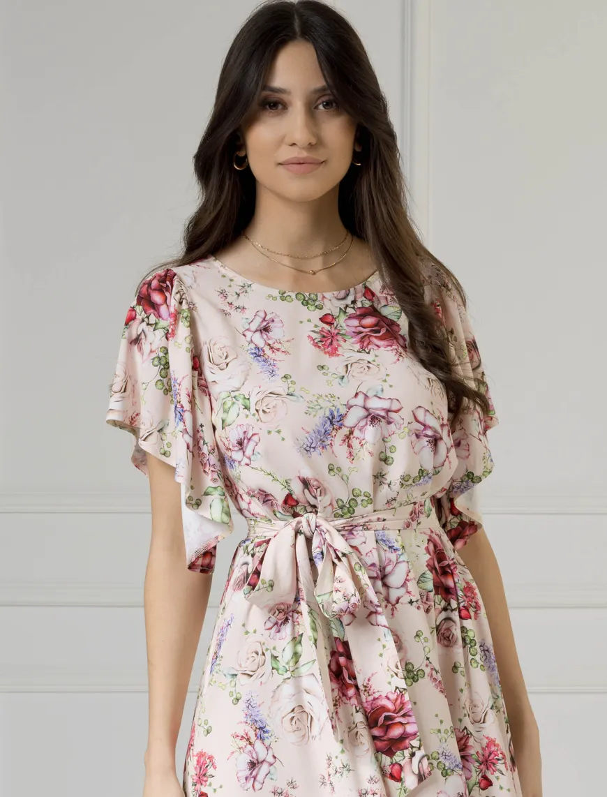 WUALAA Women - Sukienka damska midi SANVI Romantic Flowers
