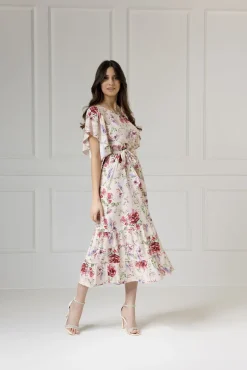 WUALAA Women - Sukienka damska midi SANVI Romantic Flowers