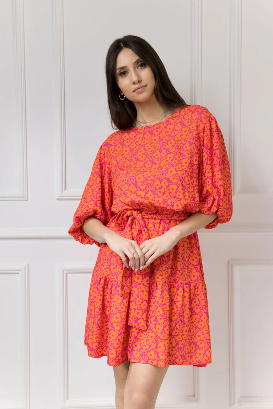 WUALAA Women - Sukienka damska OLIVIA Neon Flowers