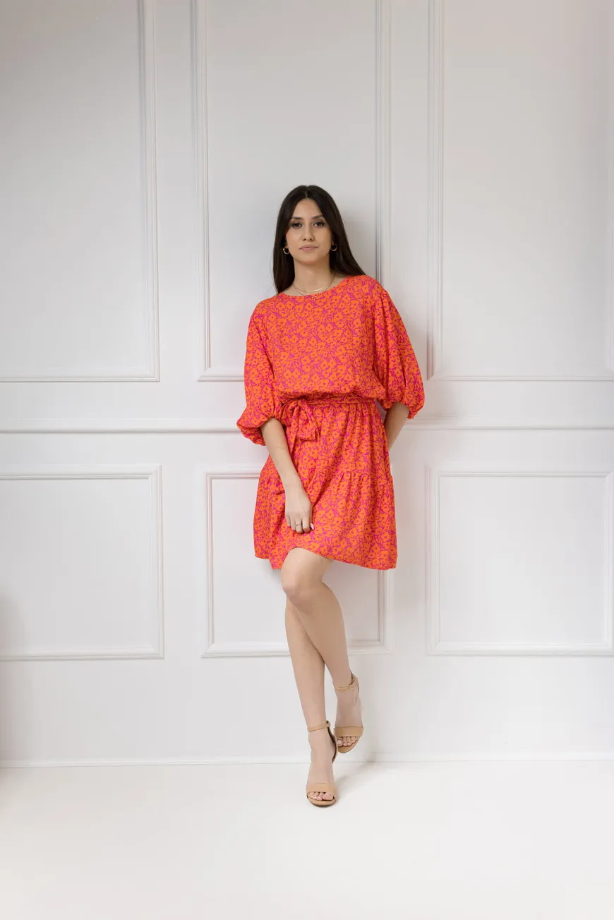 WUALAA Women - Sukienka damska OLIVIA Neon Flowers