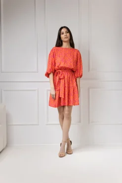 WUALAA Women - Sukienka damska OLIVIA Neon Flowers