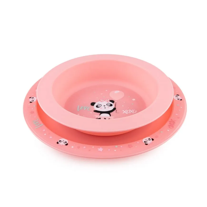 Zestaw naczyń 2el dla dziecka "Exotic Animals" pink | Canpol Babies