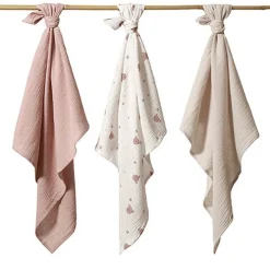 Zestaw pieluszek z muślinu marszczonego 3szt 70x70cm | Babyono 282/03