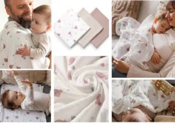 Zestaw pieluszek z muślinu marszczonego 3szt 70x70cm | Babyono 282/03