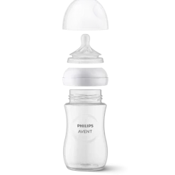 Zestaw startowy 4szt butelek Responsywnych Natural + szczotka i smoczek 0-6m | Avent