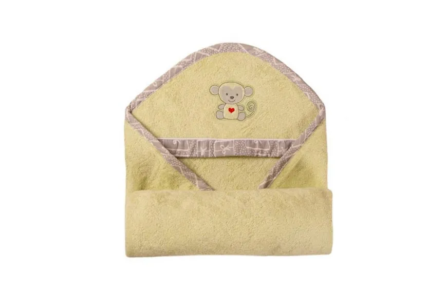Zielone okrycie kąpielowe 100x100 ręcznik z kapturkiem dla niemowląt Bamboo | Baby Matex